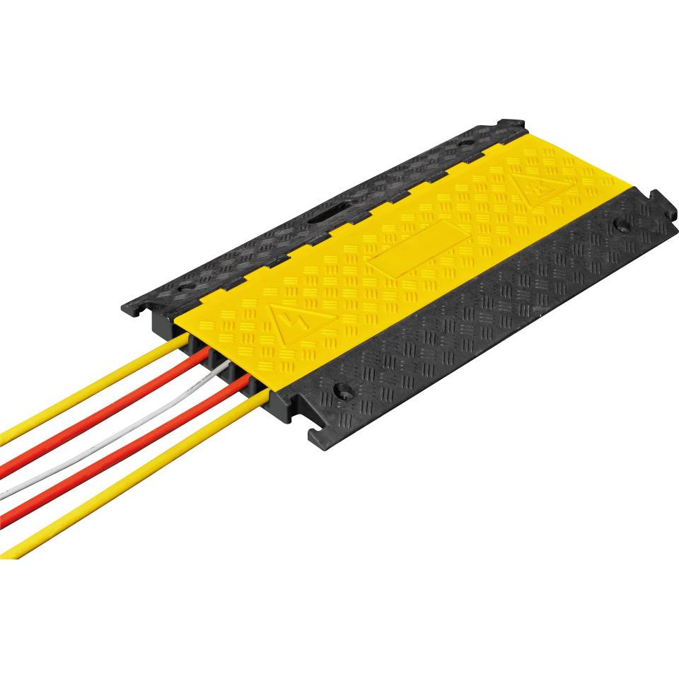 Kabelbrücke, 5 Kabelkanäle, mit Tragegriff, schwarz/gelb, 900x500x50mm