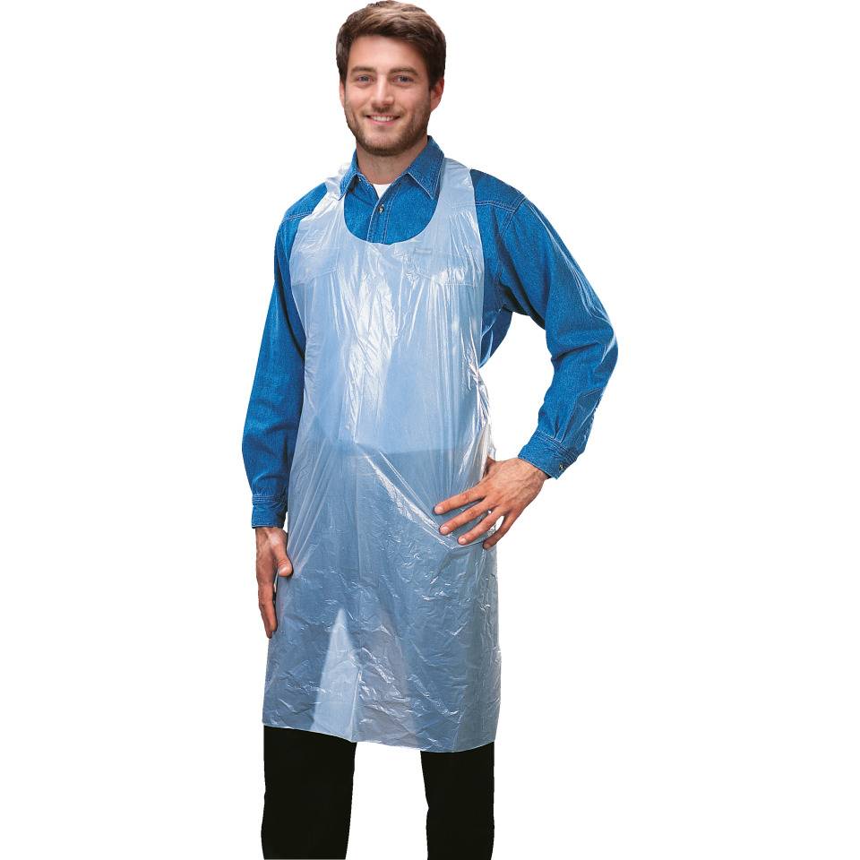 Einweg-Schürze, weiß, Polyethylen, wasserabweisend, 70x125cm, 100/VE