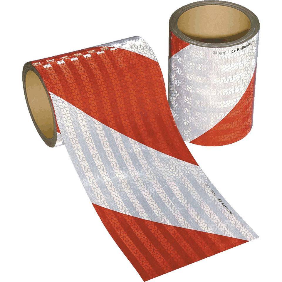 ORALITE® KFZ-Warnmarkierung, rot/weiß, Reflexfolie, 141mm, je 9mlinks-/rechtsweisend