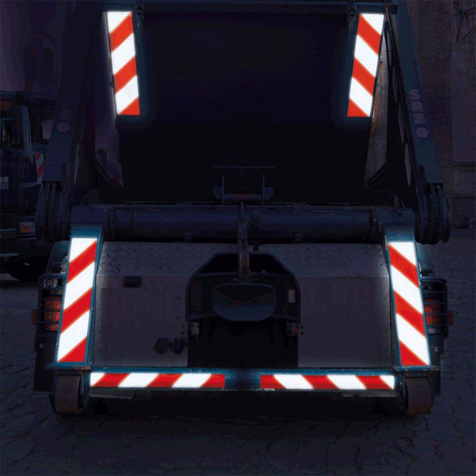 ORALITE® KFZ-Warnmarkierung, rot/weiß, Reflexfolie, 141mm, je 9mlinks-/rechtsweisend