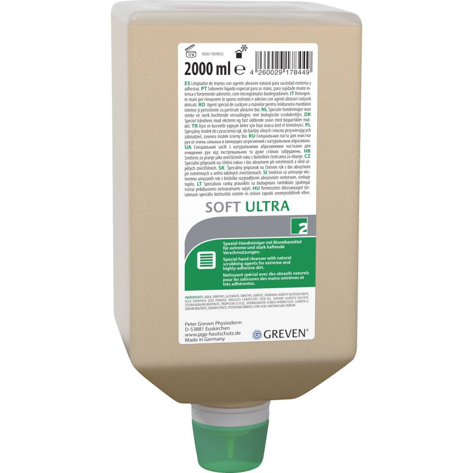GREVEN® Handreiniger SOFT ULTRA, für stark haftende Verschmutzungen, 2 l/Flasche