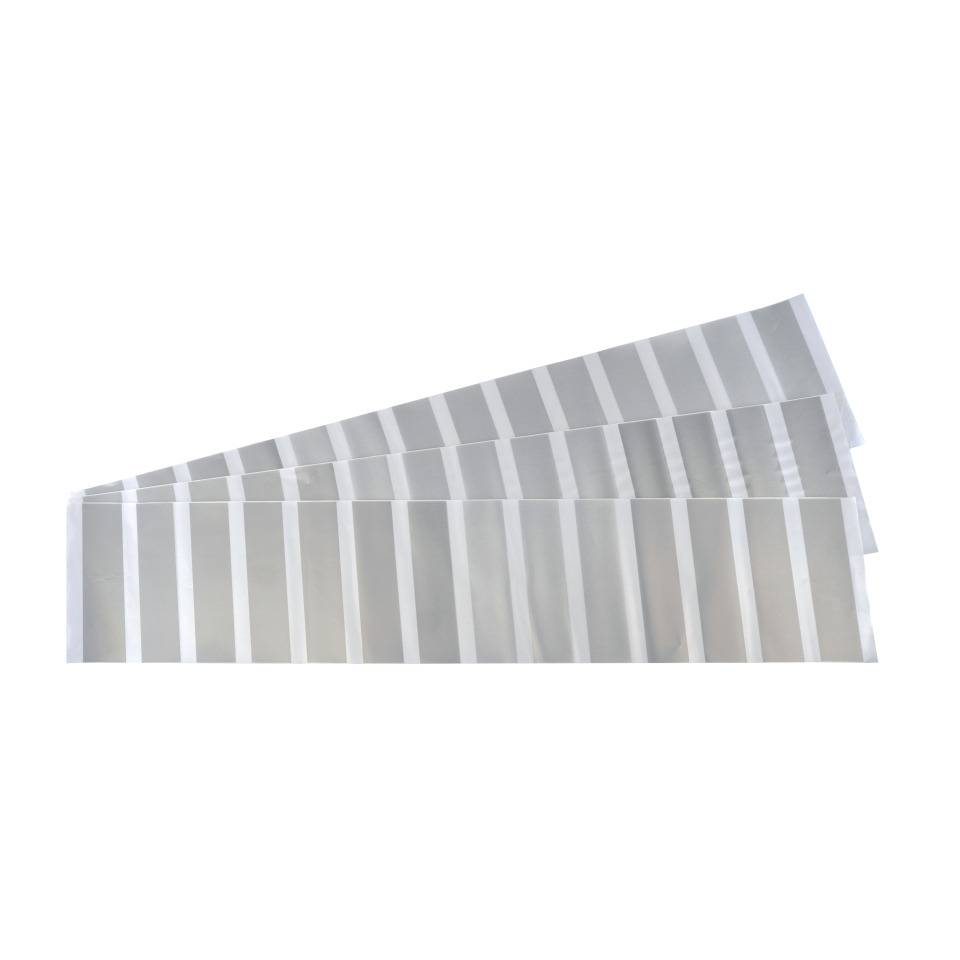 Dekorfolie Streifen, f.Glastüren, silber, Folie mit Milchglaseffekt, 1000x200mm, 3/VE