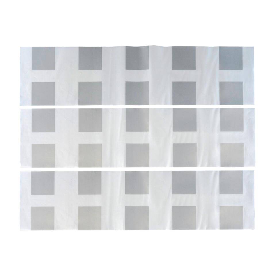 Dekorfolie Quadrate, f.Glastüren, silber, Folie mit Milchglaseffekt, 1000x250mm, 3/VE