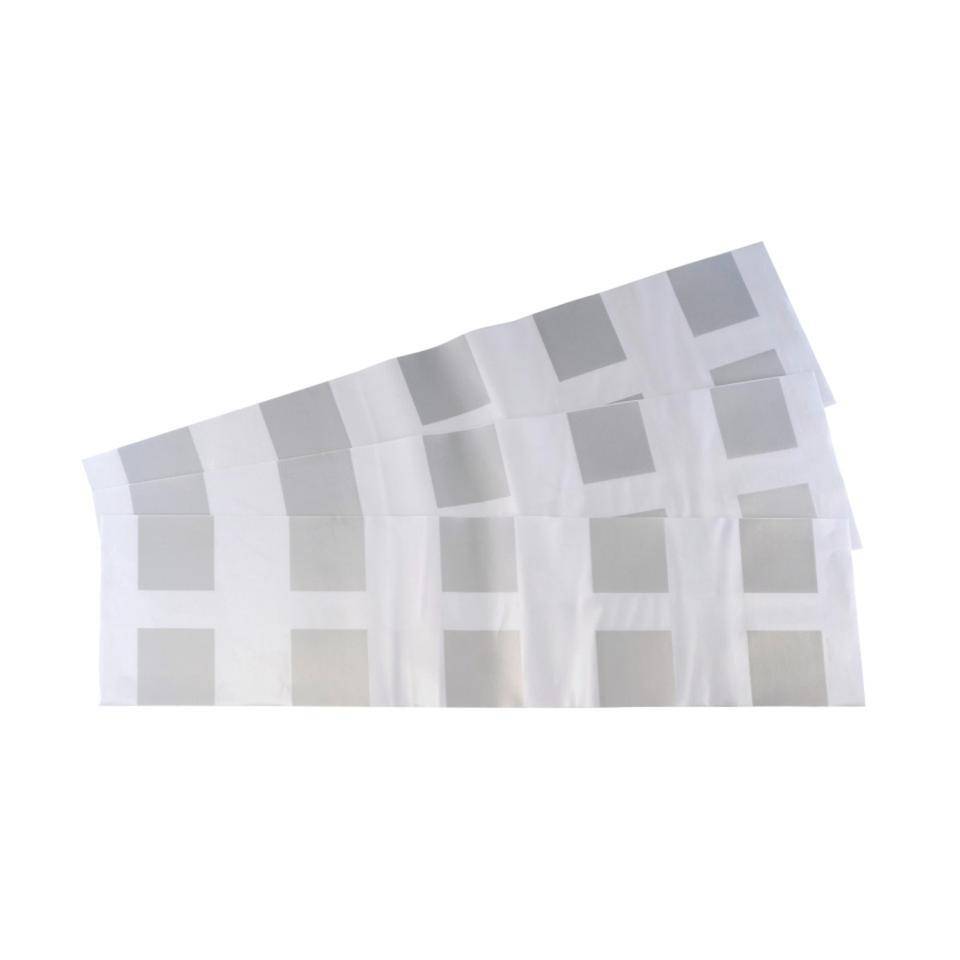 Dekorfolie Quadrate, f.Glastüren, silber, Folie mit Milchglaseffekt, 1000x250mm, 3/VE