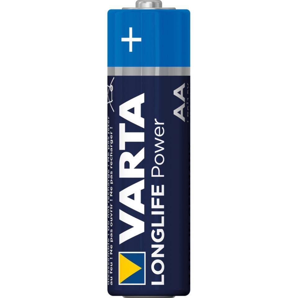 VARTA Alkali-Mangan-Batterie Mignon LONGLIFE Power (LR6, AA), 1,5 V, 4 Stück/VE