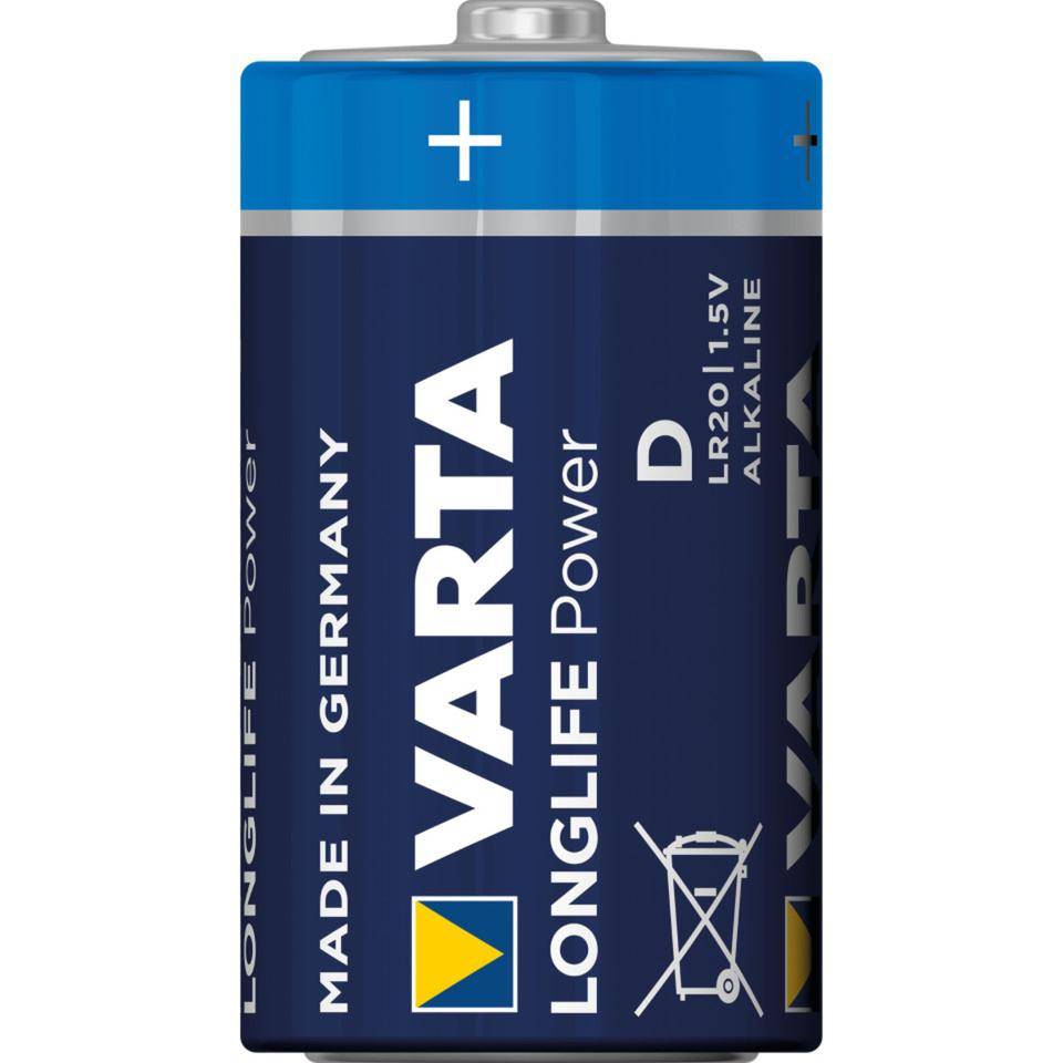 VARTA Alkali-Mangan-Batterie Mono LONGLIFE Power (LR20, D), 1,5V