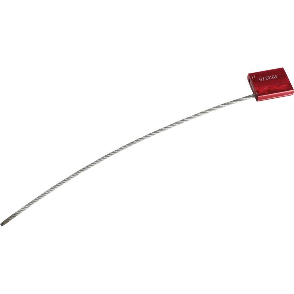 Sicherheitsplomben CABLE SEAL, fortl.Nummer, rot, Stahlseil/Aluminium, 250mm, 100/VE