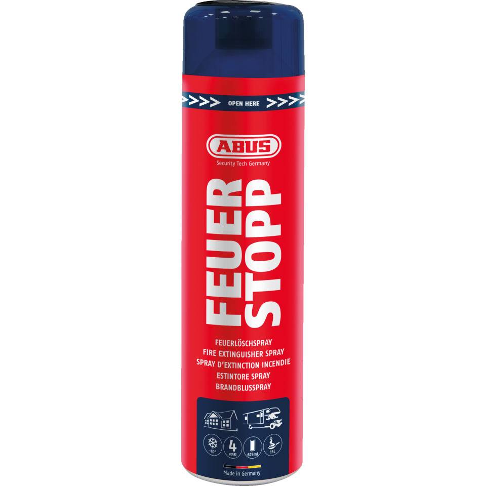 ABUS Feuerlöschspray Feuerstopp AFS625, Brand-Kl. A, B, F, 625ml/Dose, 6 Dosen/VE