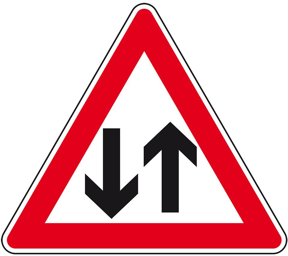 Verkehrszeichen Gegenverkehr, Nr.125, Aluminium RA0, reflektierend, SL 900mm, DIN 67520
