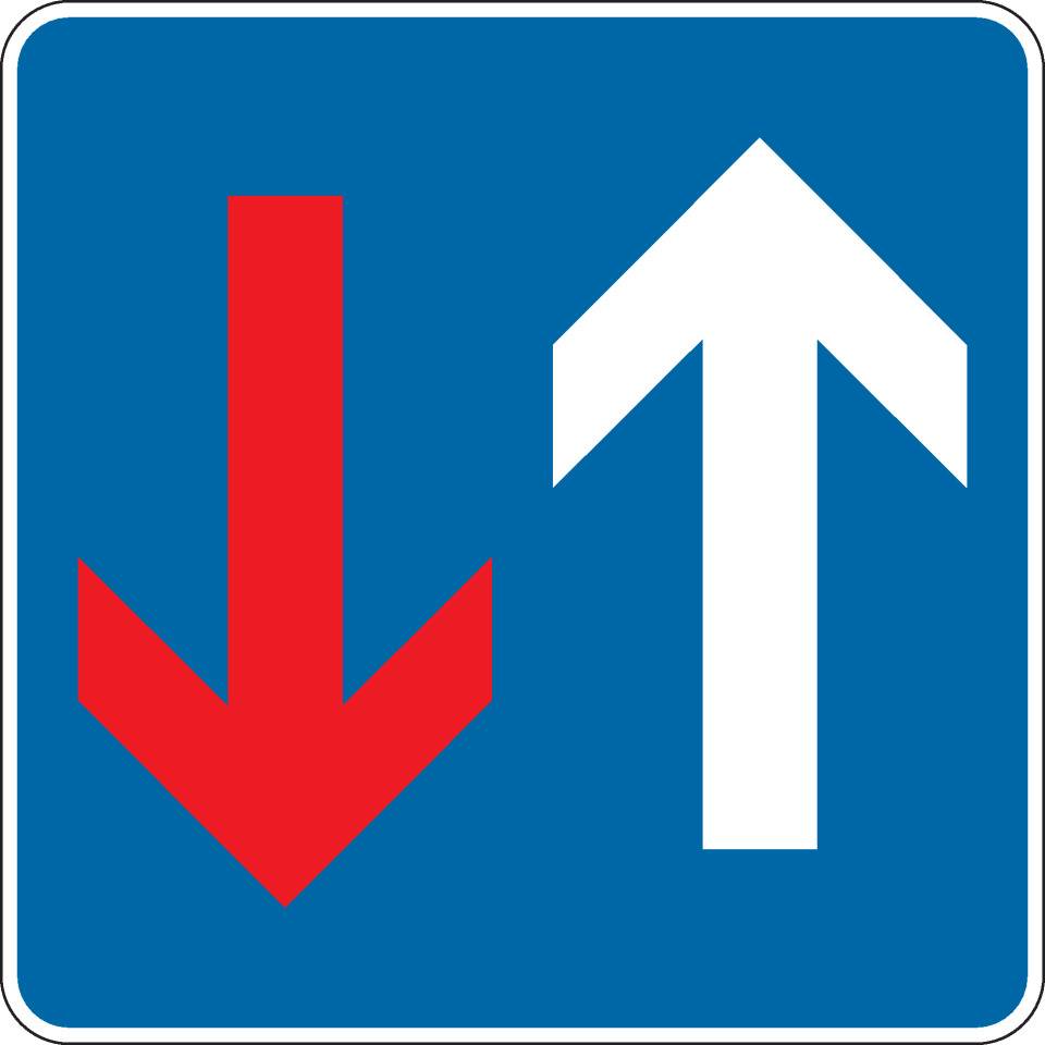 Verkehrszeichen Vorrang vor Gegenverkehr, Nr.308, Aluminium RA0, reflektierend, 600x600mm