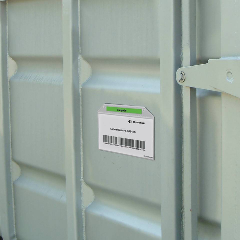 Magnettaschen coropac Typ 4, Magnetband, grau, scannerlesbar, 160x150mm(DIN A6 quer)