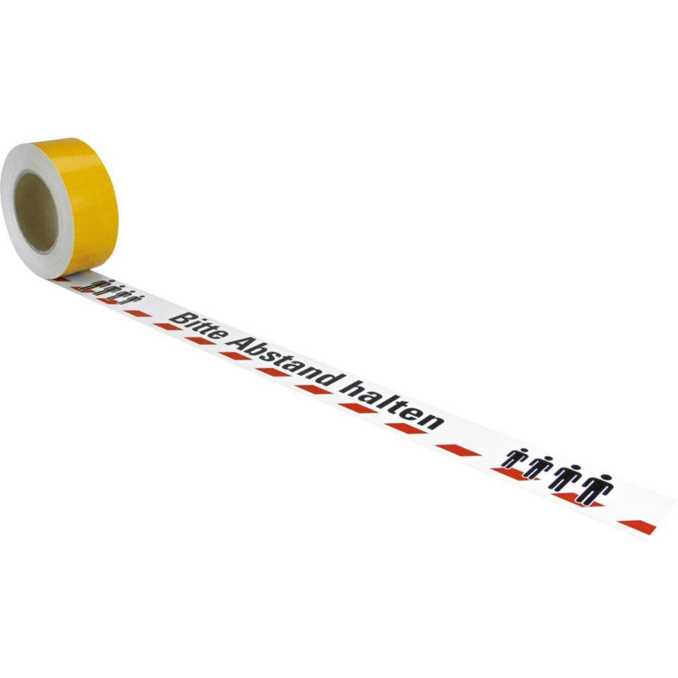 Bodenmarkierungsband Bitte Abstand halten, Polyester m. Laminat,50mm, 16m/Rolle