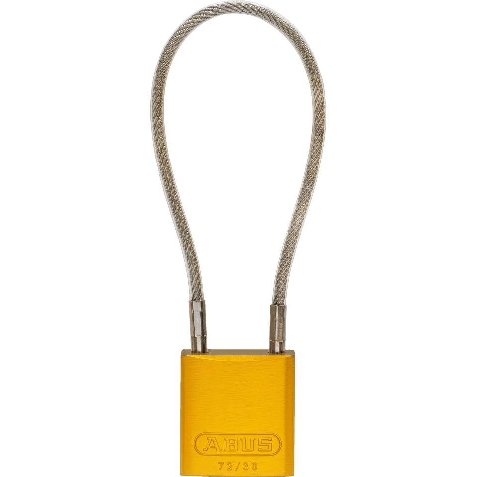 ABUS Vorhängeschloss,verschieden schließend,gelb,H 34mm,B 32mm,T 12mm,Seil 20cm