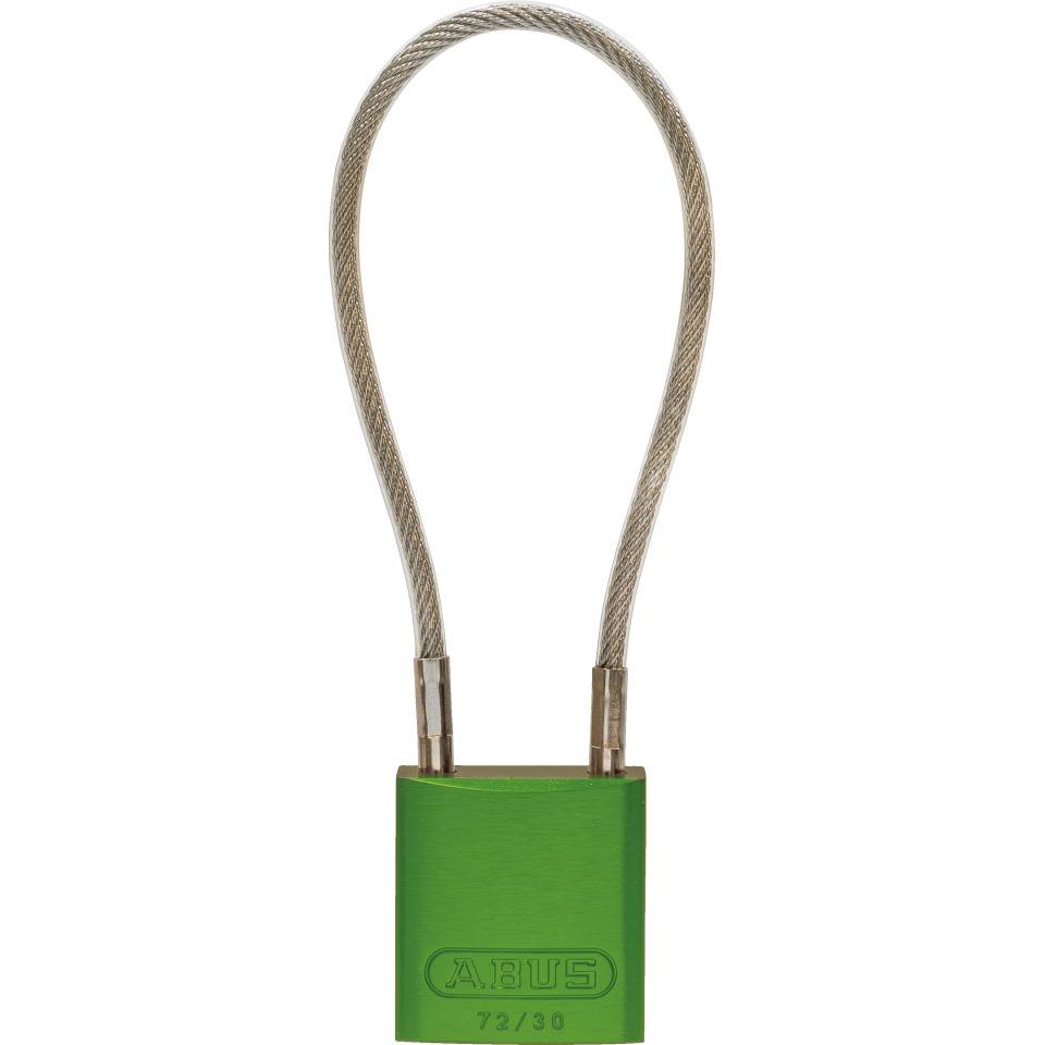 ABUS Vorhängeschloss,verschieden schließend,grün,H 34mm,B 32mm,T 12mm,Seil 20cm