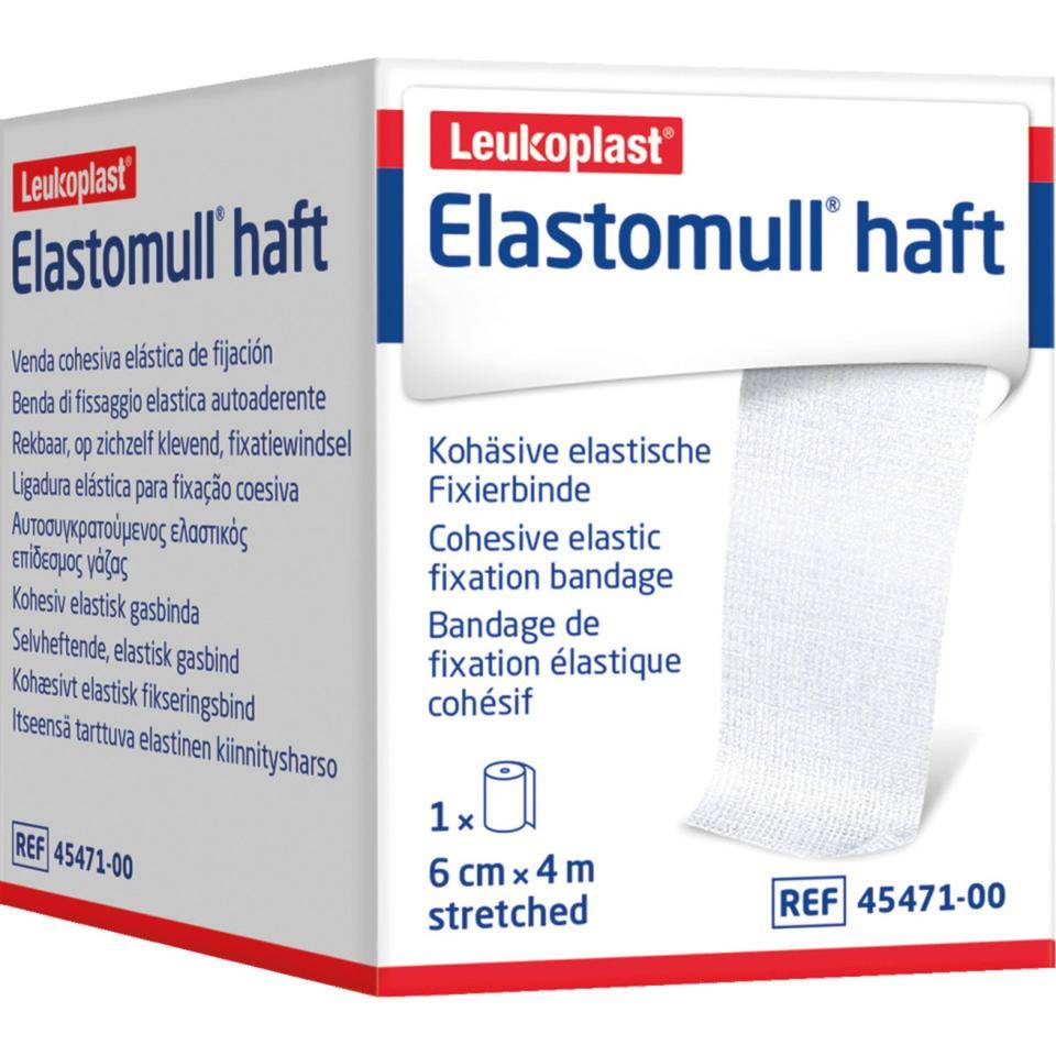 Leukoplast® Fixierbinde Elastomull haft,weiß,verstärkte Baumwolle,6cmx4m,10/VE