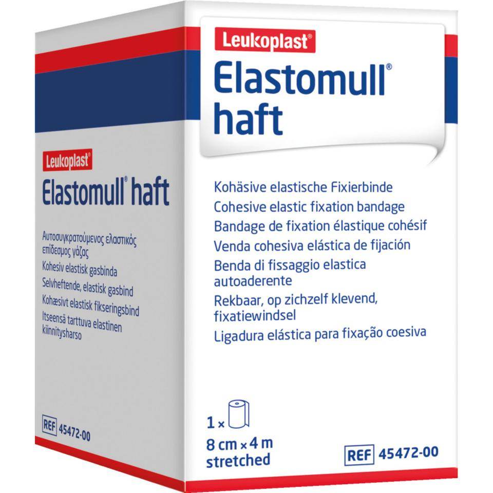 Leukoplast® Fixierbinde Elastomull haft,weiß,verstärkte Baumwolle,8cmx4m,10/VE