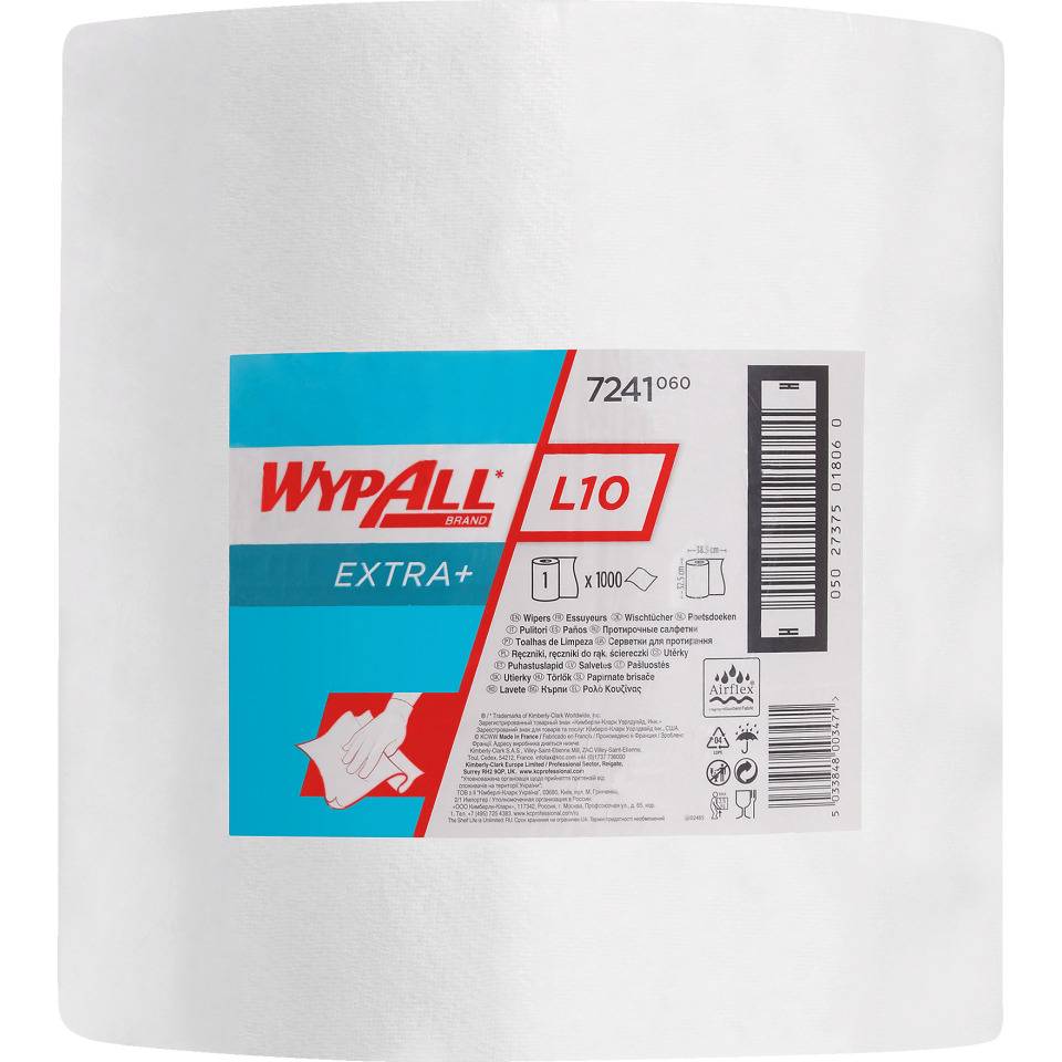 Kimberly-Clark Wischtücher Wypall® L10 EXTRA, 1-lagig, weiß, 330x320mm, 1000/Rolle