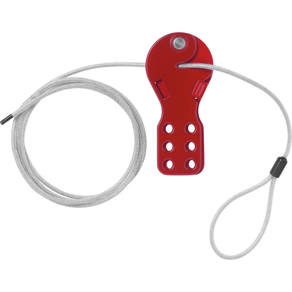 ABUS Standard Kabel-Verriegelung C556, für bis zu 6 Schlösser, mit Metallkabel, 1m