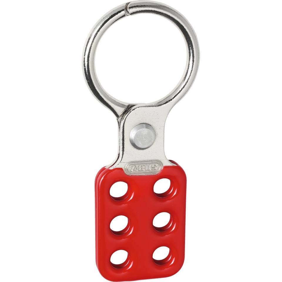 ABUS Hauptschalter-Verriegelung H752 (groß), 1,5", für 6 Schlösser, rot, Aluminium, 124x50x10mm, Lieferung ohne Schloss