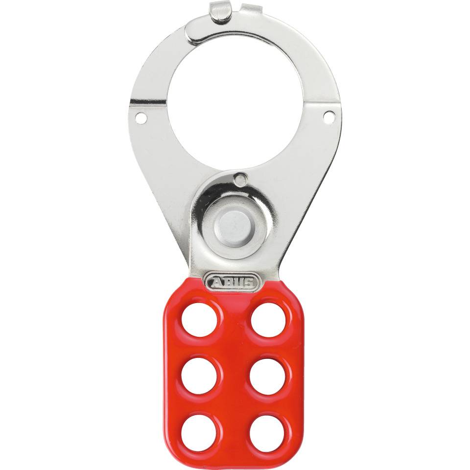 ABUS Hauptschalter-Verriegelung H712, 1,5", mit übergreifenden Klammern, für 6 Schlösser, rot, Stahl, 131x60x12mm