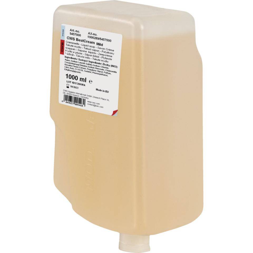 CWS Seifencreme Mild, für Cremeseifenspender, 1000ml/Flasche, 12Flaschen/VE
