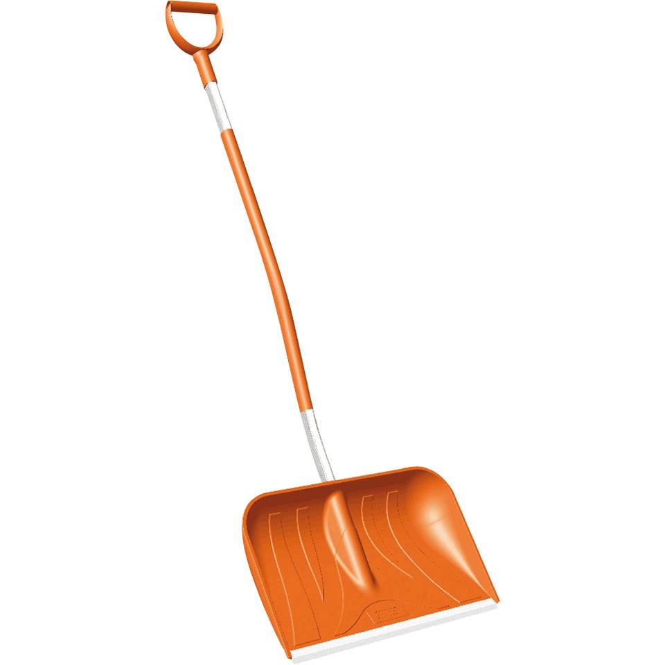 CEMO Schneeschieber mit D-Griff, mit Aluminiumkante, orange, 56cm Schaufelbreite