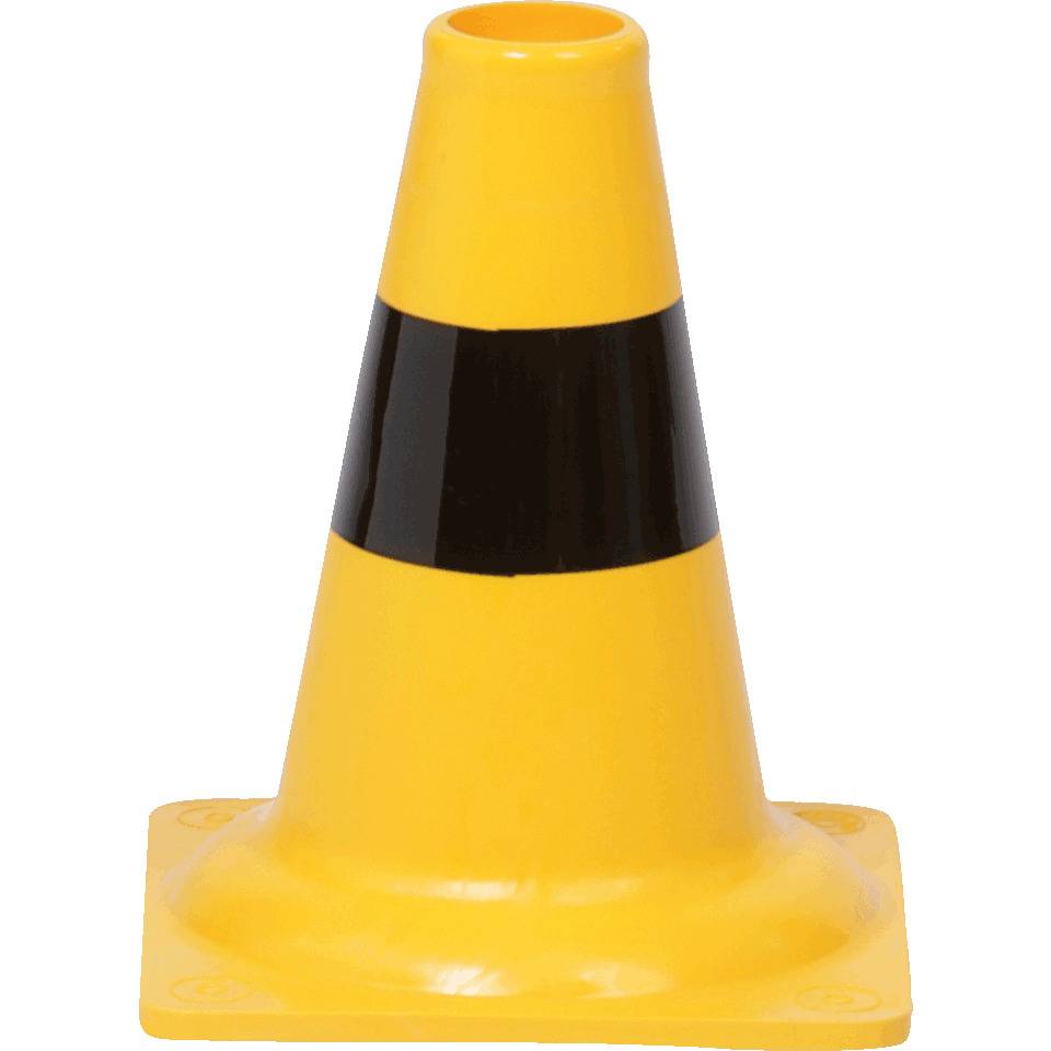 Leitkegel, für Betriebsgelände, leichte Ausführung, gelb/schwarz, PVC, 200mm, 0,2kg