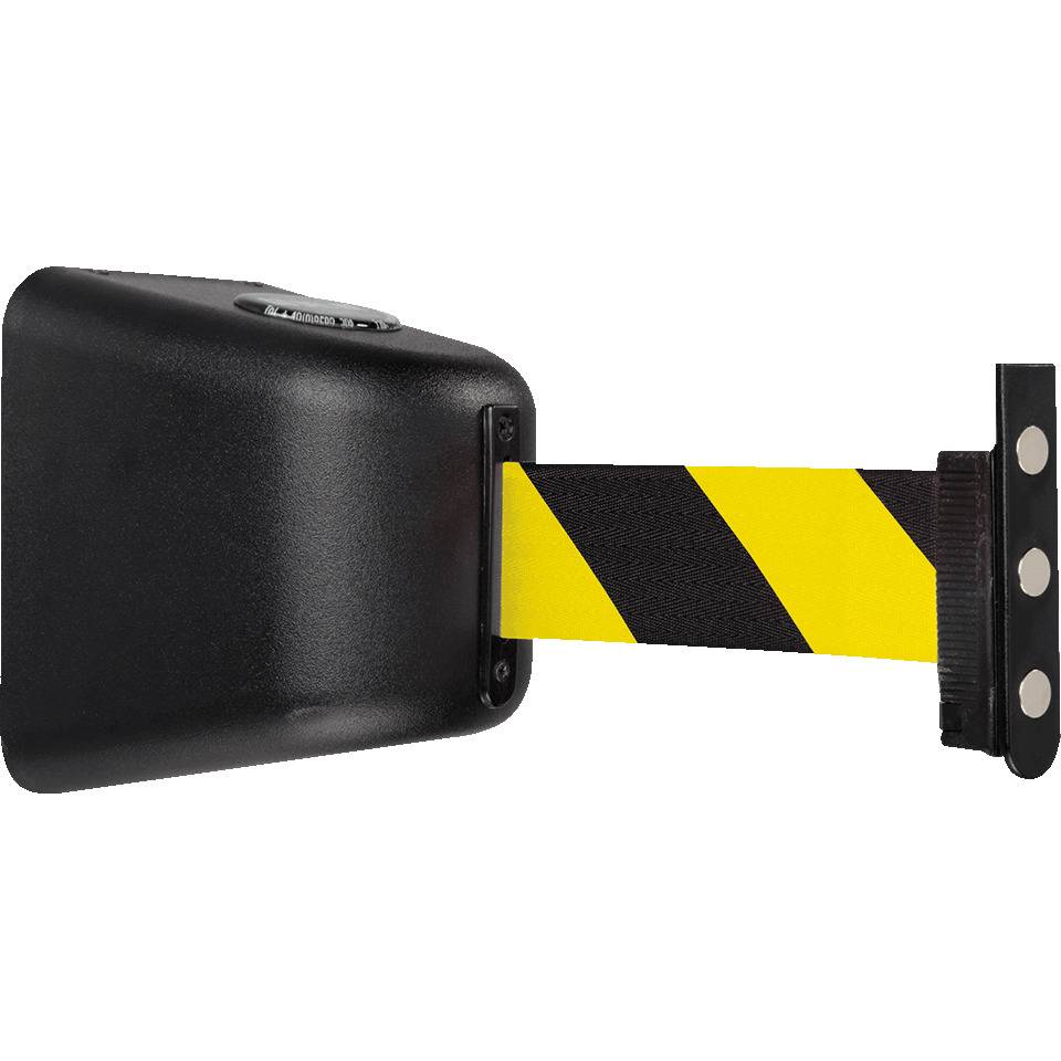RS-GUIDESYSTEMS Wandkassette Indoor, magnetisch, Gurt gelb/schwarz schraffiert, 8m