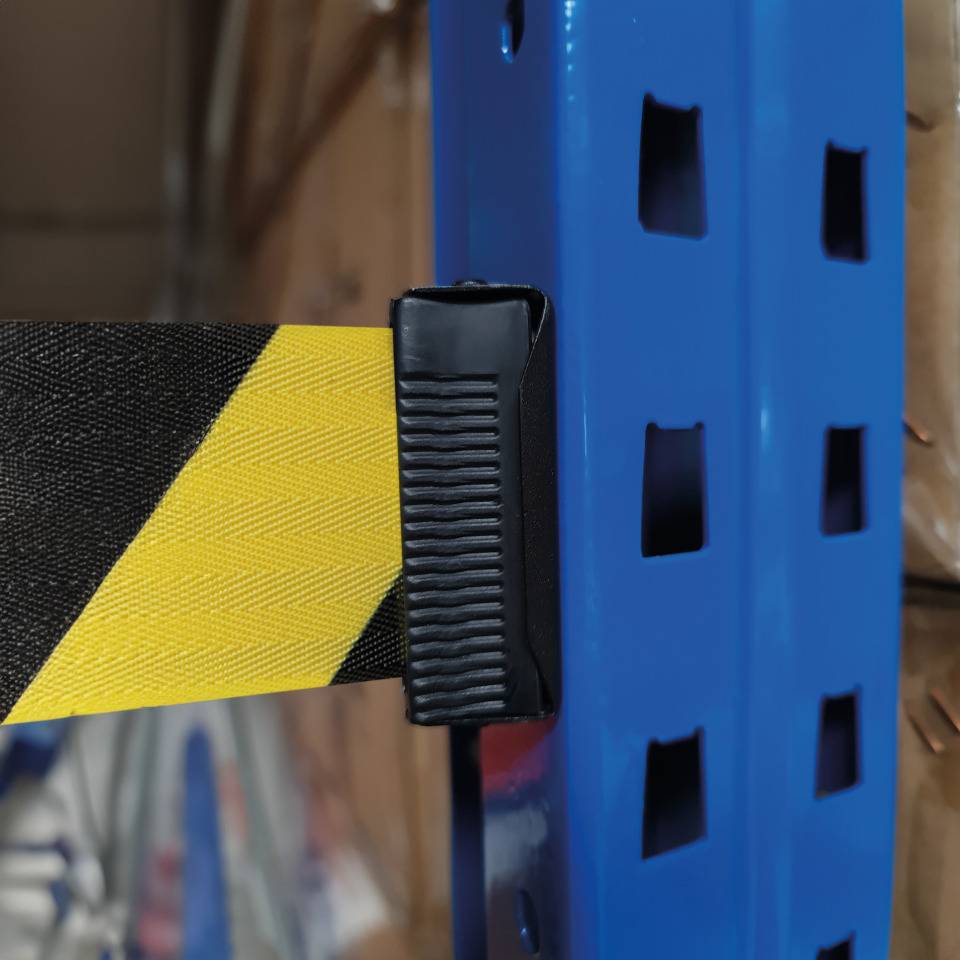 RS-GUIDESYSTEMS Wandkassette Indoor, magnetisch, Gurt gelb/schwarz schraffiert, 8m