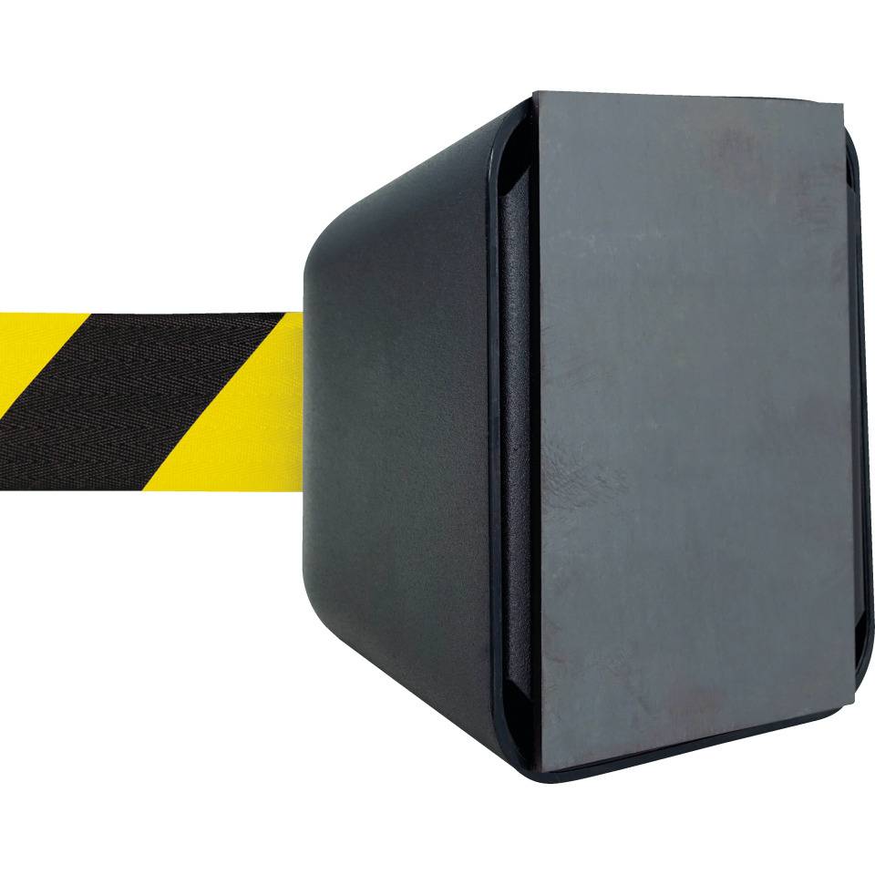 RS-GUIDESYSTEMS Wandkassette Indoor, magnetisch, Gurt gelb/schwarz schraffiert, 8m