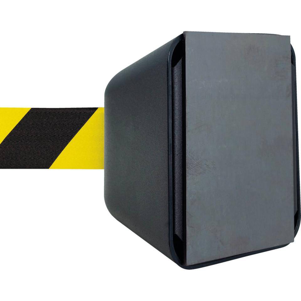 RS-GUIDESYSTEMS Wandkassette Indoor, magnetisch, Gurt gelb/schwarz schraffiert, 8m