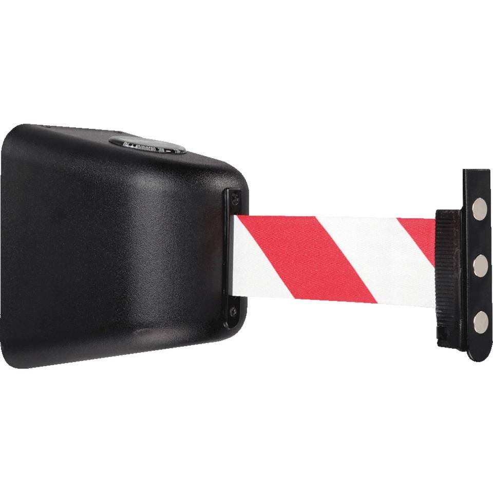 RS-GUIDESYSTEMS Wandkassette Indoor, magnetisch, Gurt rot/weiß schraffiert, 5m