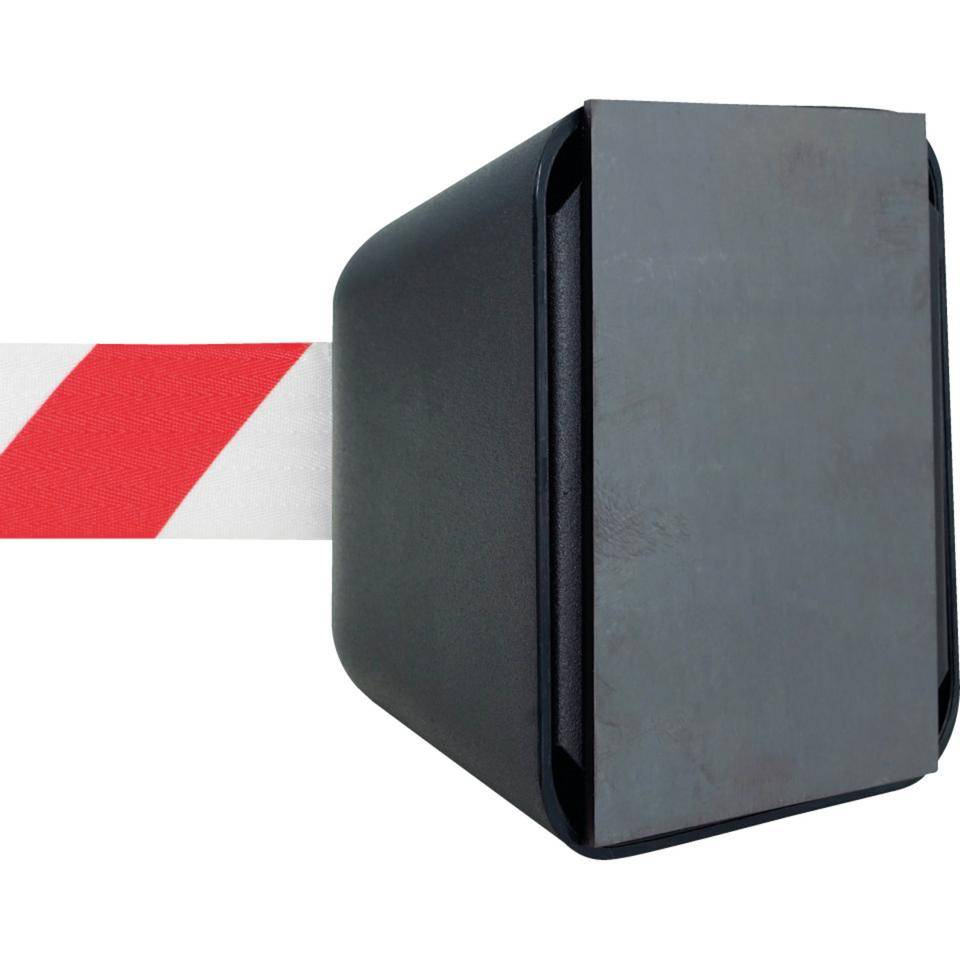 RS-GUIDESYSTEMS Wandkassette Indoor, magnetisch, Gurt rot/weiß schraffiert, 5m