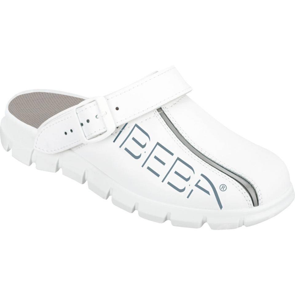 ABEBA Berufsschuh Dynamic Clog, 7310, weiß, ABEBA Schriftzug, Leder, Größe 41