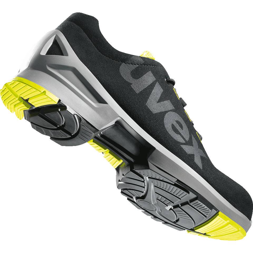 uvex ESD-Sicherheitsschuh uvex 1, 8544.7, S2 SRC, schwarz/gelb, Weite 10, Größe 42