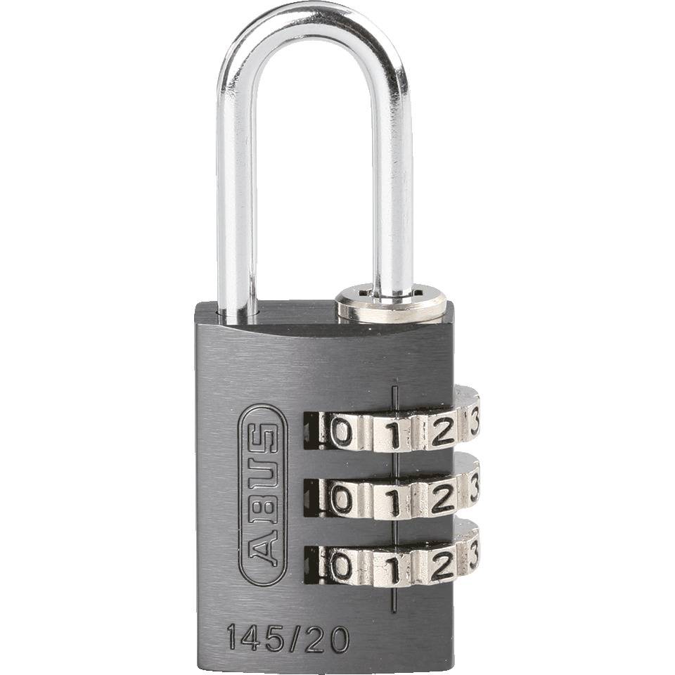 ABUS Kombinations-Zahlenschloss Serie 145, titanium, Aluminium, Bügelhöhe 20mm