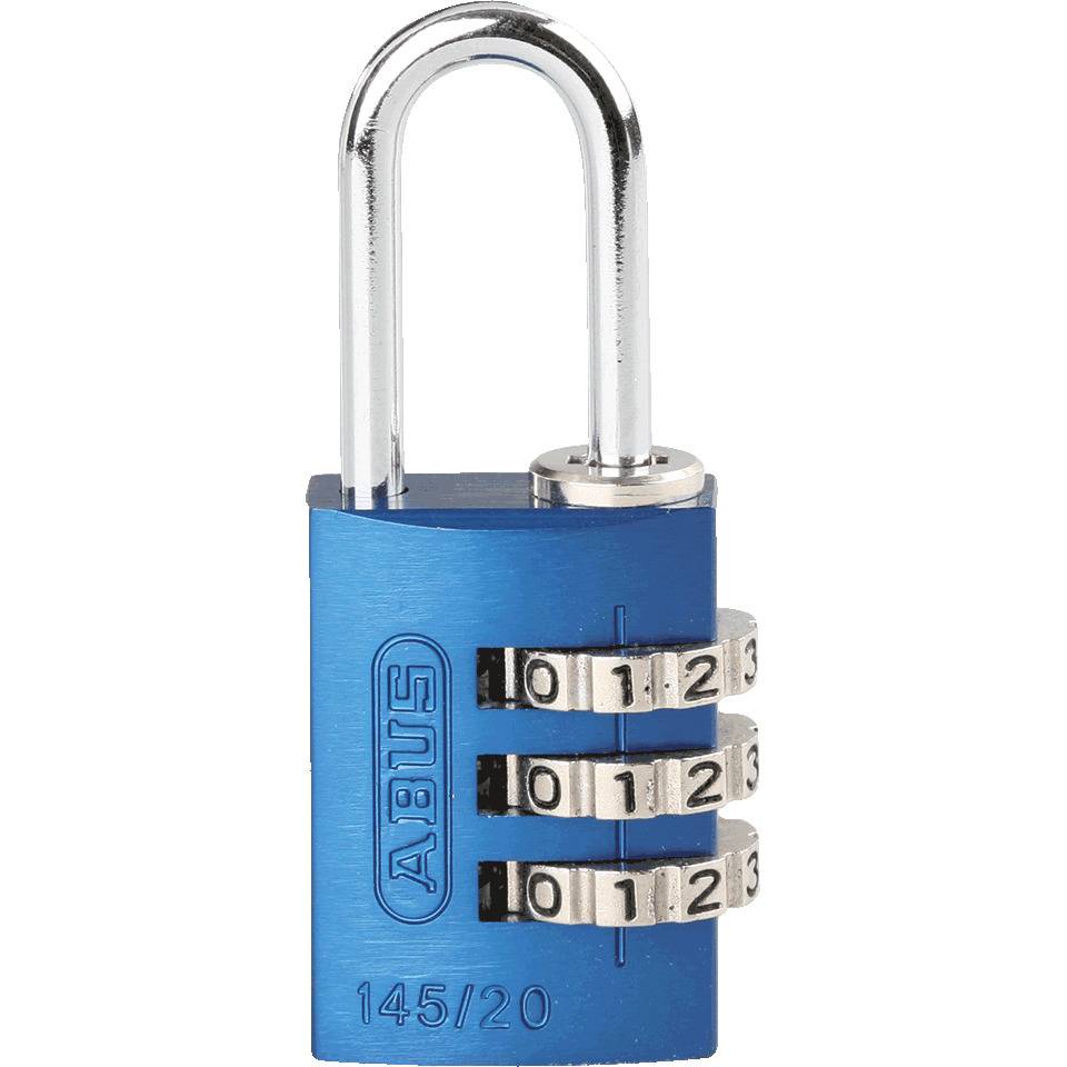 ABUS Kombinations-Zahlenschloss Serie 145, blau, Aluminium, Bügelhöhe 20mm