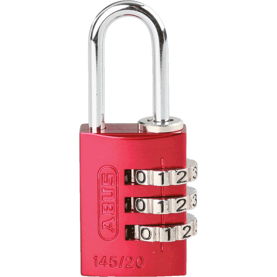 ABUS Kombinations-Zahlenschloss Serie 145, rot, Aluminium, Bügelhöhe 20mm