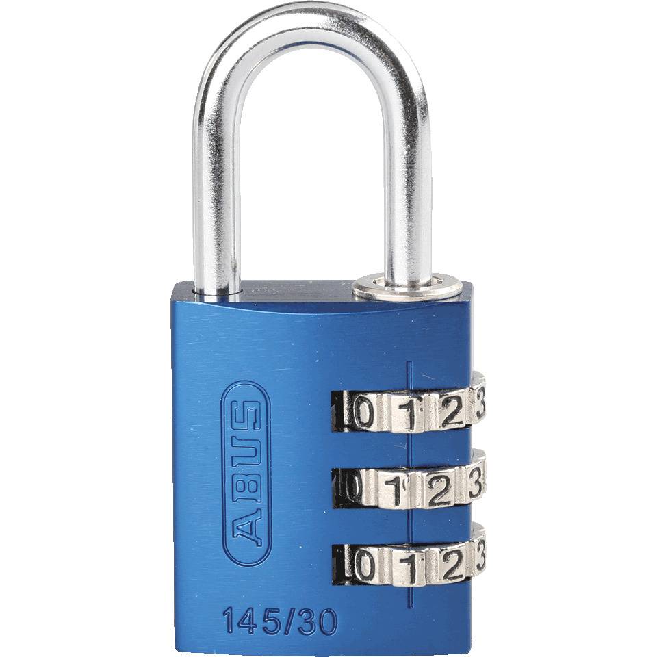 ABUS Kombinations-Zahlenschloss Serie 145, blau, Aluminium, Bügelhöhe 30mm