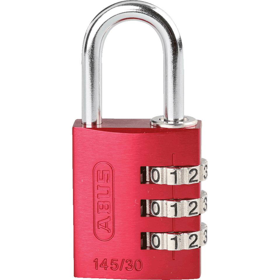 ABUS Kombinations-Zahlenschloss Serie 145, rot, Aluminium, Bügelhöhe 30mm