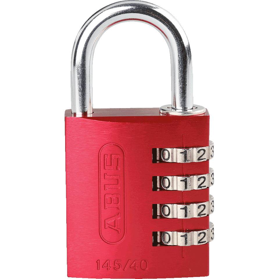 ABUS Kombinations-Zahlenschloss Serie 145, rot, Aluminium, Bügelhöhe 40mm
