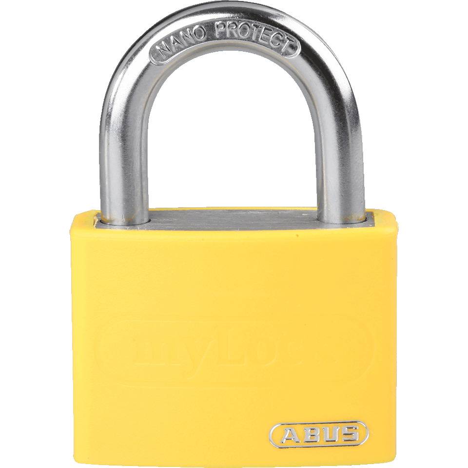 ABUS Vorhängeschloss Serie T65AL, verschiedensch., gelb, Aluminium, Bügelhöhe 23mm