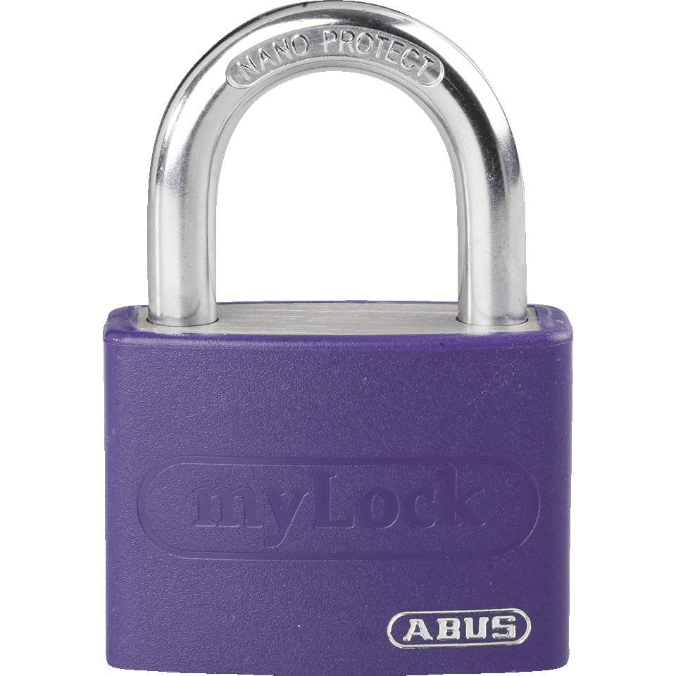 ABUS Vorhängeschloss Serie T65AL, verschiedensch, violett, Aluminium, Bügelhöhe 23mm