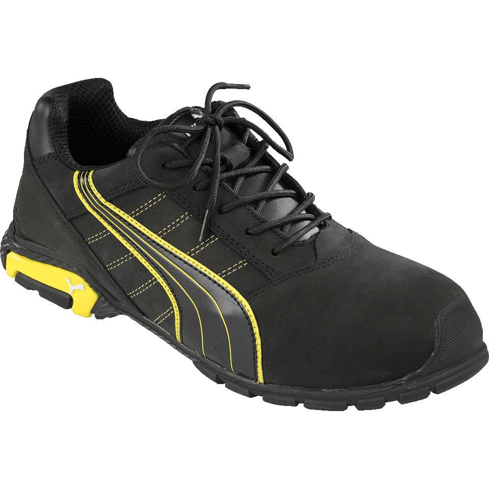 PUMA Halbschuh Amsterdam Low, 64.271.0, S3 SRC, schwarz/gelb, Weite 11, Größe 39