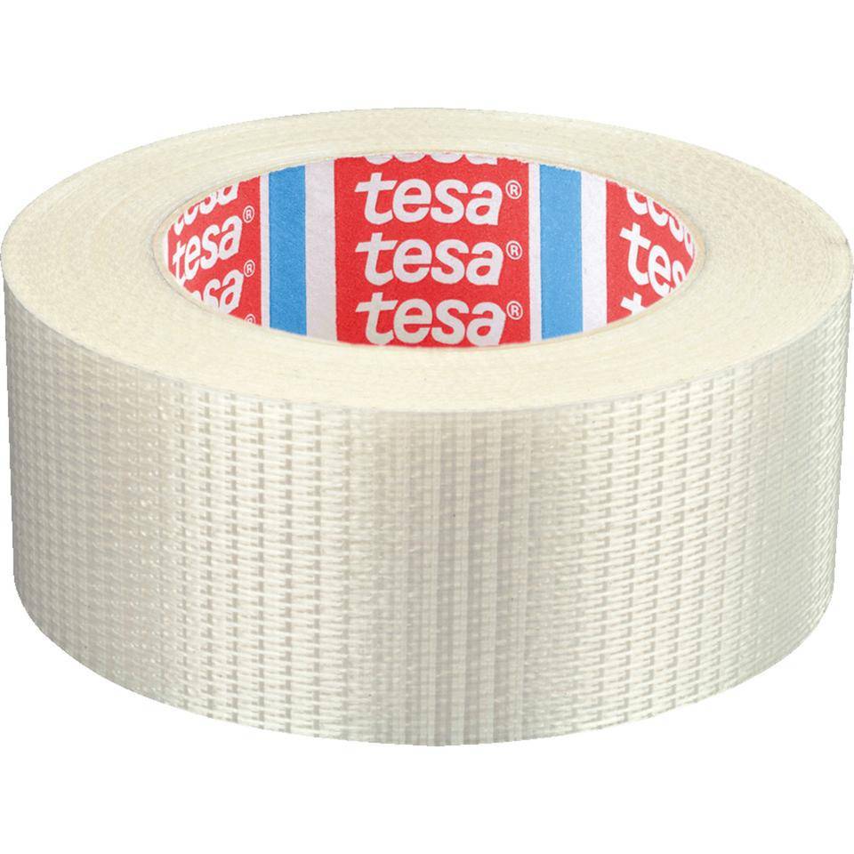 tesa® Kreuzfilament-Klebeband 4591, transparent, Polyetserfilm, 50mm, 50m, 3Rollen/VE