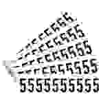 Ziffer 5, weiß/schwarz, Folie, Schrifthöhe: 60mm, 78x35,7mm, 5 Bogen/VE, 10/Bogen