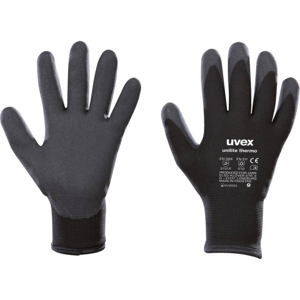 uvex Kälteschutz-Handschuh unilite thermo, Kategorie II, schwarz, 270mm, Größe 8