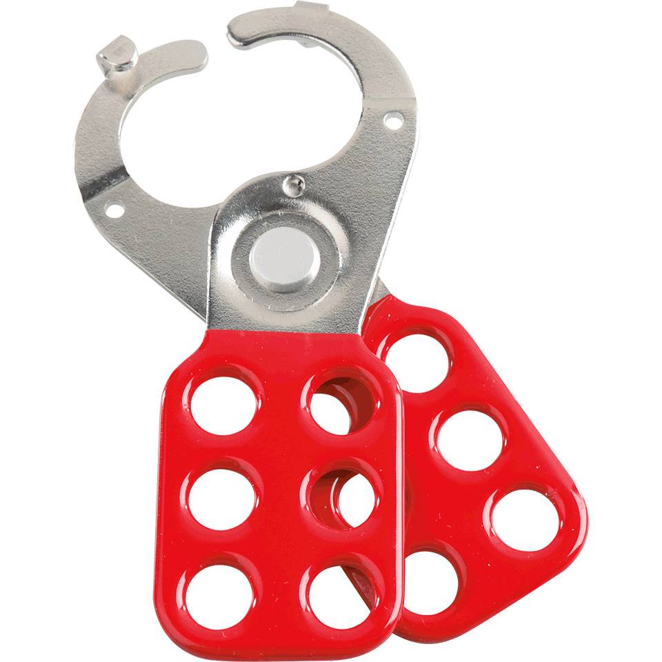 ABUS Multi-Schließklammer (groß), für 6 Schlösser, rot, Stahl, 118x45x12mm