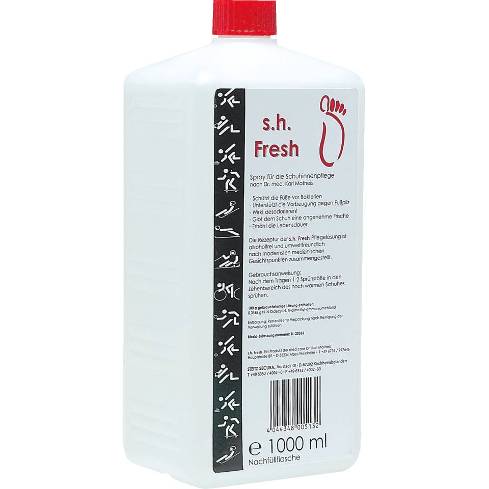 STEITZ Nachfüllflasche Hygiene Spray zur Schuhdesinfektion, 1000ml/Flasche