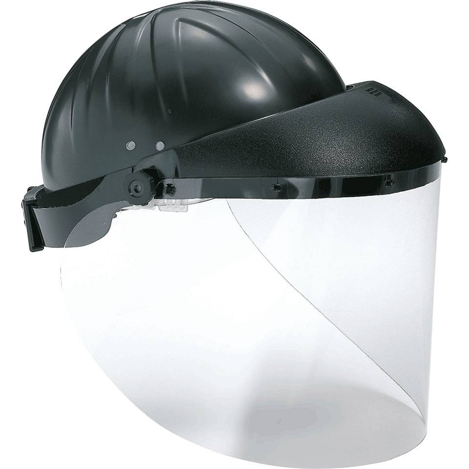 uvex Gesichtsschutzschirm 9708.514, farblose Sichtscheibe, hochklappbar